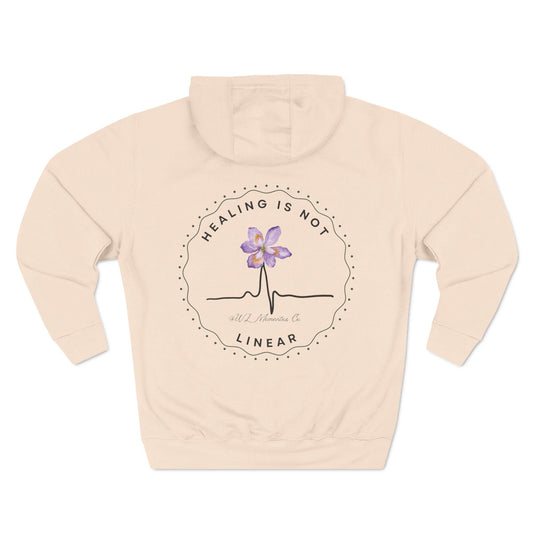 Healing Isn't Linear Fleece Hoodie, Grief Mental Health Comfort Sweatshirt, Therapy Gift, Self Care Apparel