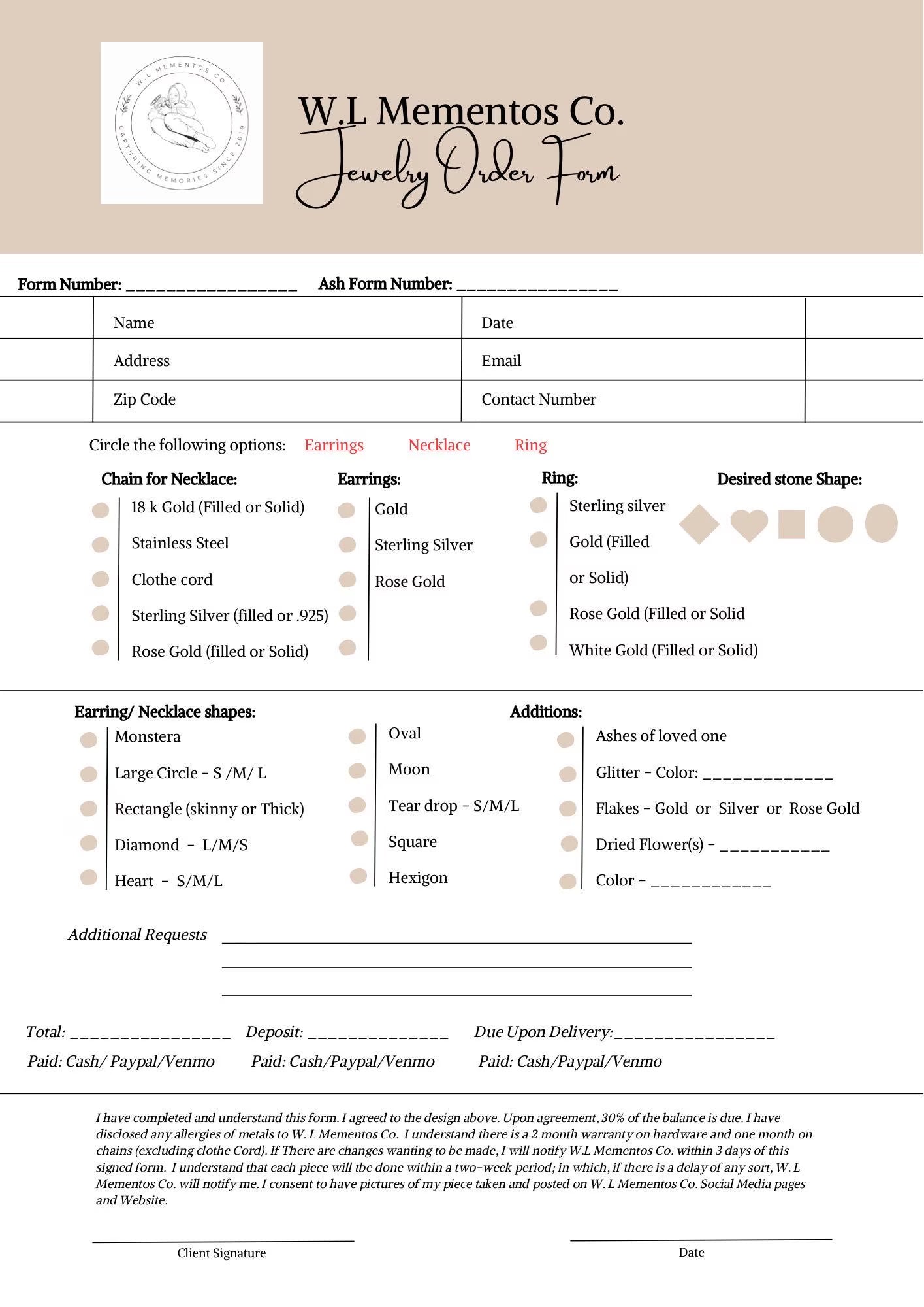 Custom Ash Necklace (Made to Order)