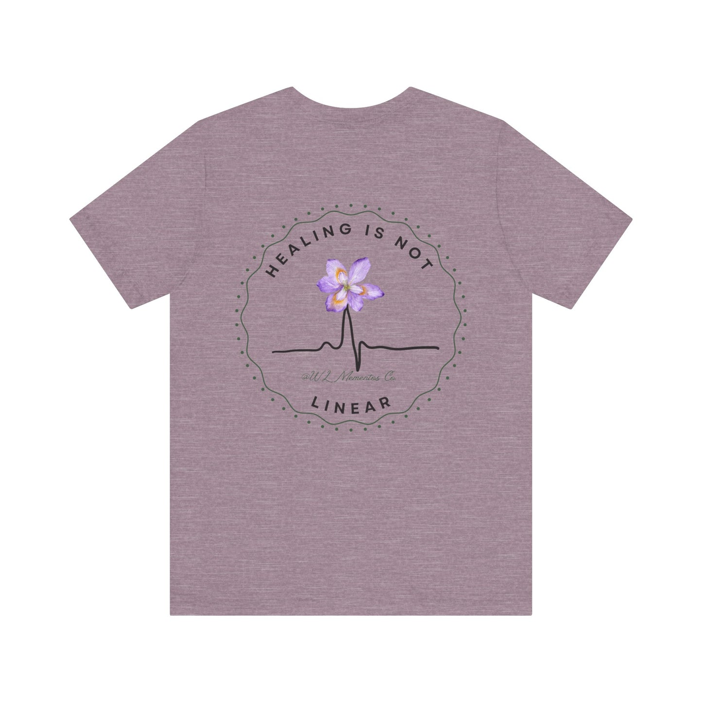 Healing Is Not Linear Floral Tee | Inspirational Unisex Jersey Shirt, Self-Care Gift, Therapy Apparel, Motivational Shirt