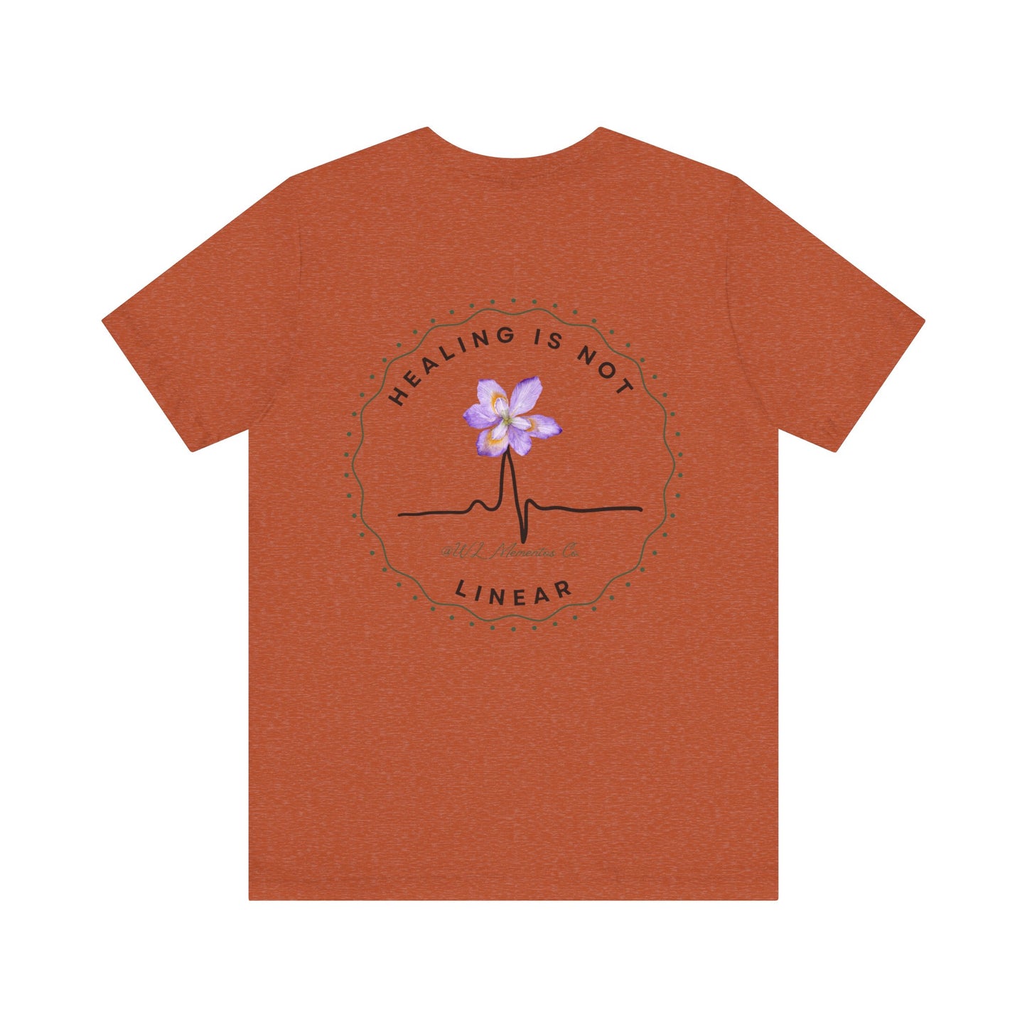 Healing Is Not Linear Floral Tee | Inspirational Unisex Jersey Shirt, Self-Care Gift, Therapy Apparel, Motivational Shirt
