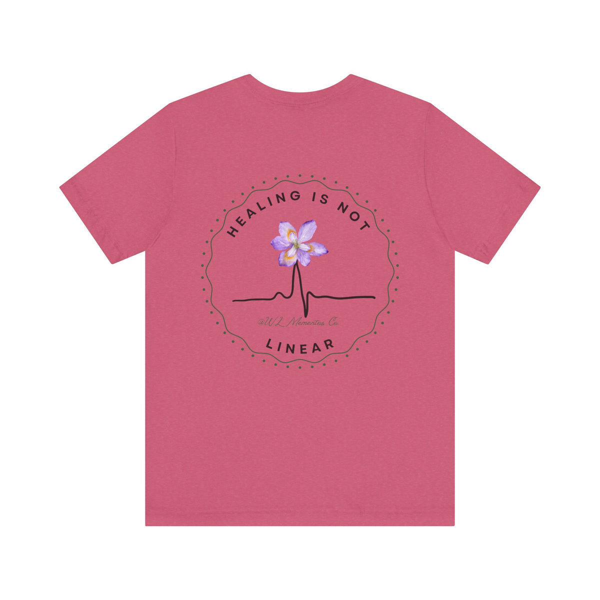 Healing Is Not Linear Floral Tee | Inspirational Unisex Jersey Shirt, Self-Care Gift, Therapy Apparel, Motivational Shirt