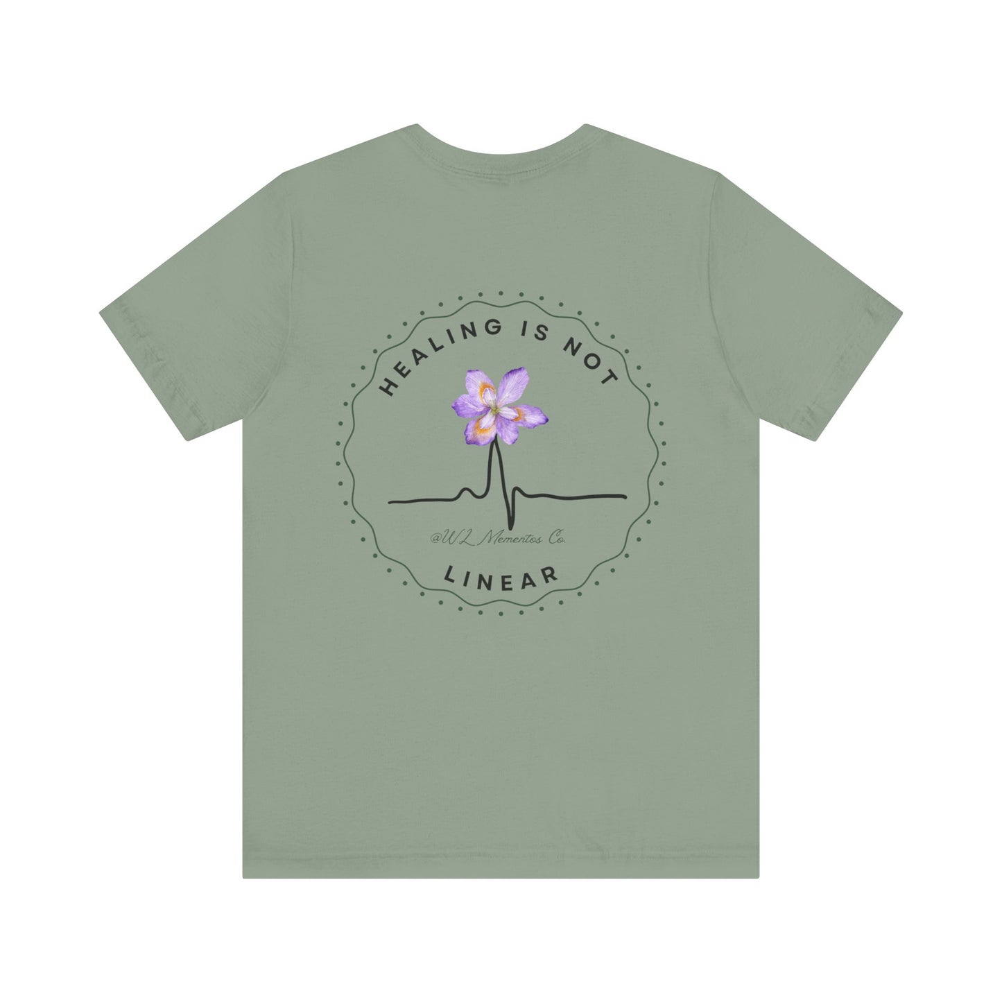 Healing Is Not Linear Floral Tee | Inspirational Unisex Jersey Shirt, Self-Care Gift, Therapy Apparel, Motivational Shirt