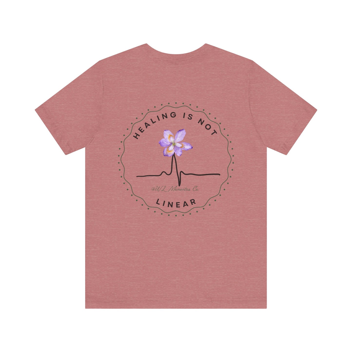 Healing Is Not Linear Floral Tee | Inspirational Unisex Jersey Shirt, Self-Care Gift, Therapy Apparel, Motivational Shirt