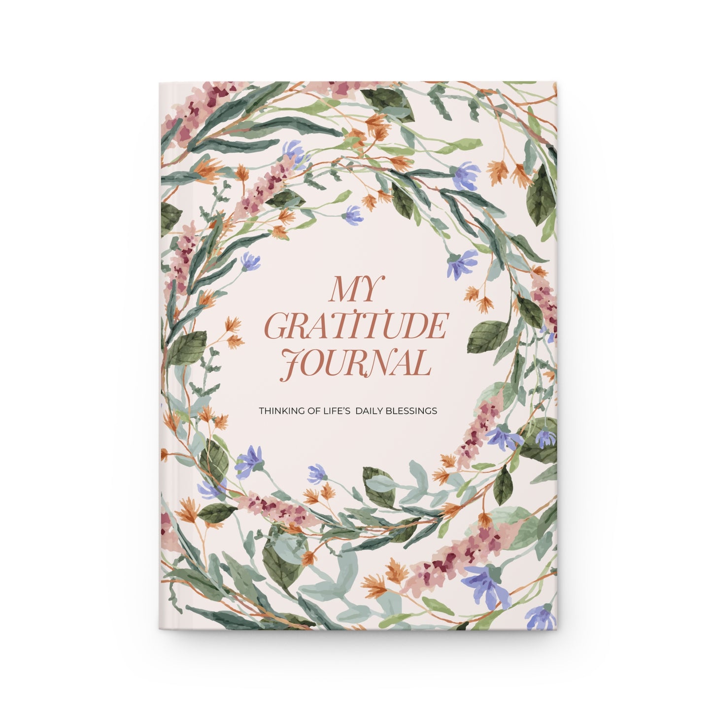 Floral Gratitude Journal - Reflective Writing, Mindfulness Gift, Daily Blessings, Self-Care Diary, Floral Notebook