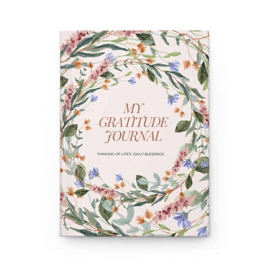 Floral Gratitude Journal - Reflective Writing, Mindfulness Gift, Daily Blessings, Self-Care Diary, Floral Notebook