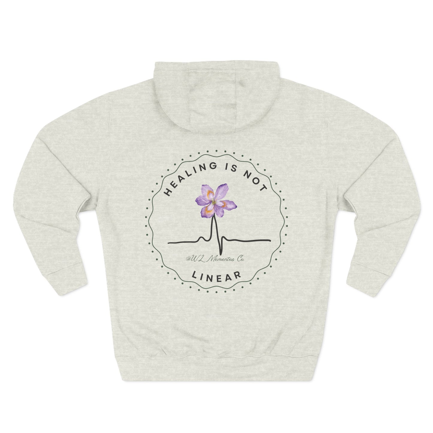 Healing Isn't Linear Fleece Hoodie, Grief Mental Health Comfort Sweatshirt, Therapy Gift, Self Care Apparel