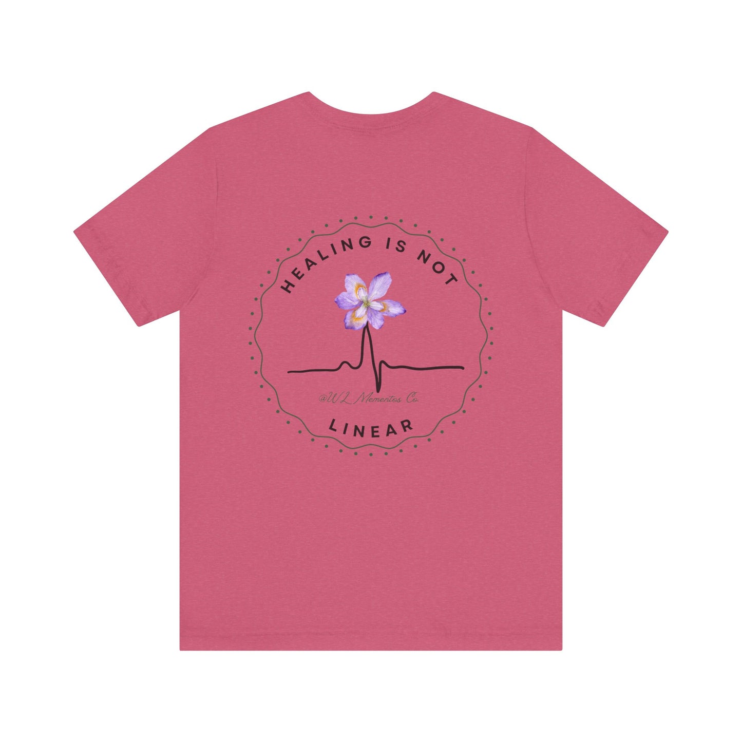 Healing Is Not Linear Floral Tee | Inspirational Unisex Jersey Shirt, Self-Care Gift, Therapy Apparel, Motivational Shirt