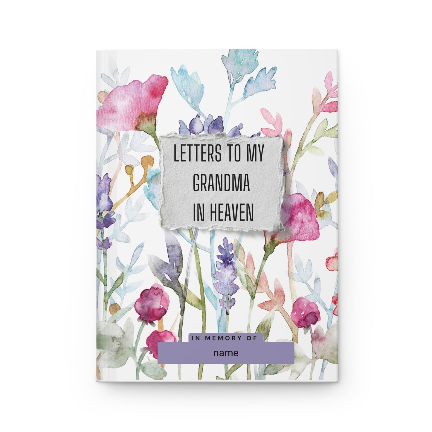 Floral Memory Journal for Grandma, In Loving Memory of Grandma, Grief Journal, Tribute Notebook, Floral Hardcover Journal