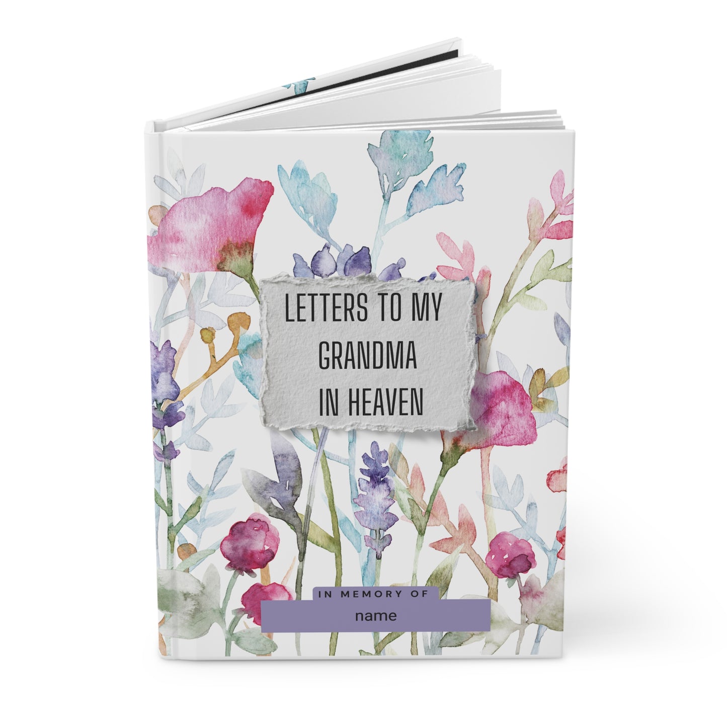 Floral Memory Journal for Grandma, In Loving Memory of Grandma, Grief Journal, Tribute Notebook, Floral Hardcover Journal