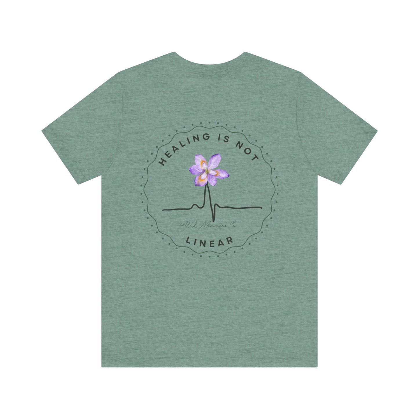 Healing Is Not Linear Floral Tee | Inspirational Unisex Jersey Shirt, Self-Care Gift, Therapy Apparel, Motivational Shirt