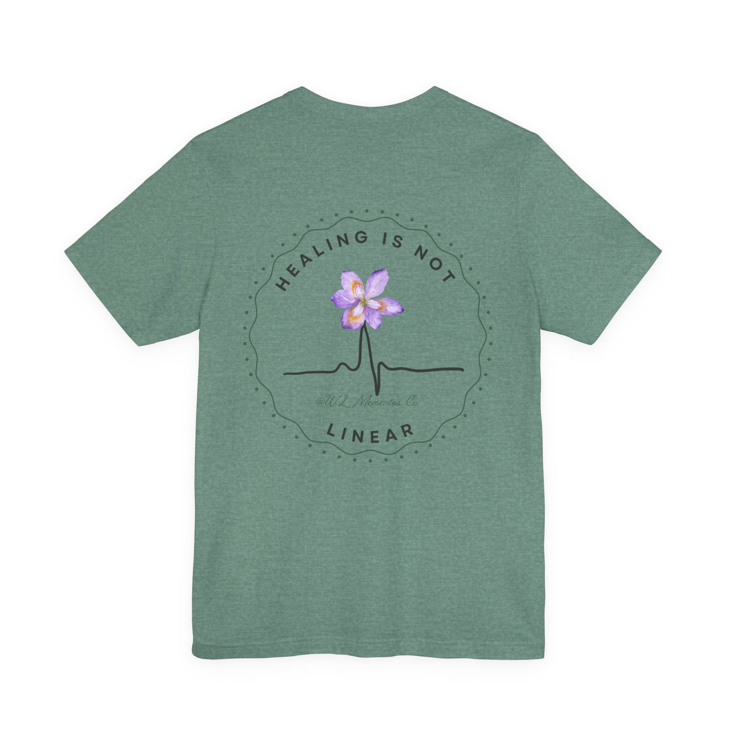 Healing Is Not Linear Floral Tee | Inspirational Unisex Jersey Shirt, Self-Care Gift, Therapy Apparel, Motivational Shirt