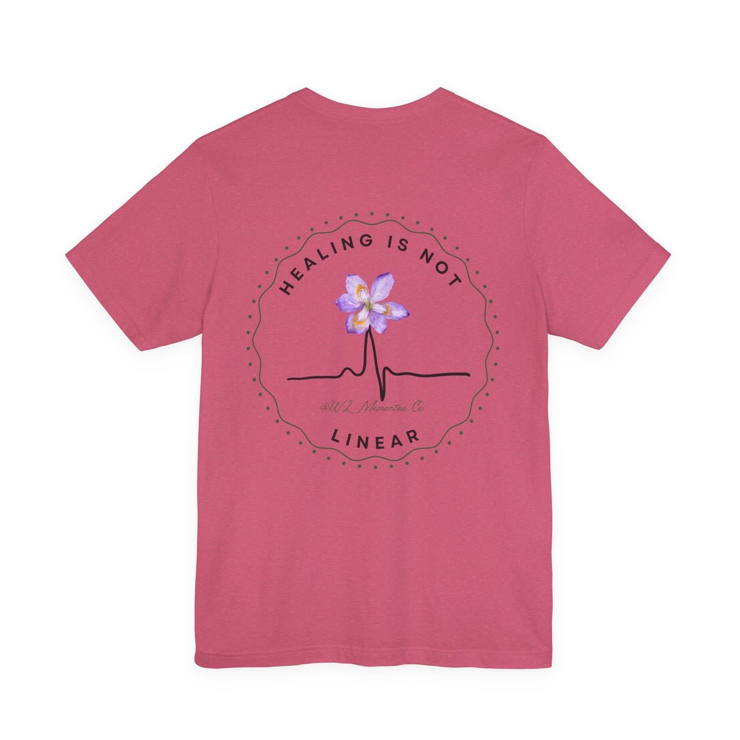 Healing Is Not Linear Floral Tee | Inspirational Unisex Jersey Shirt, Self-Care Gift, Therapy Apparel, Motivational Shirt