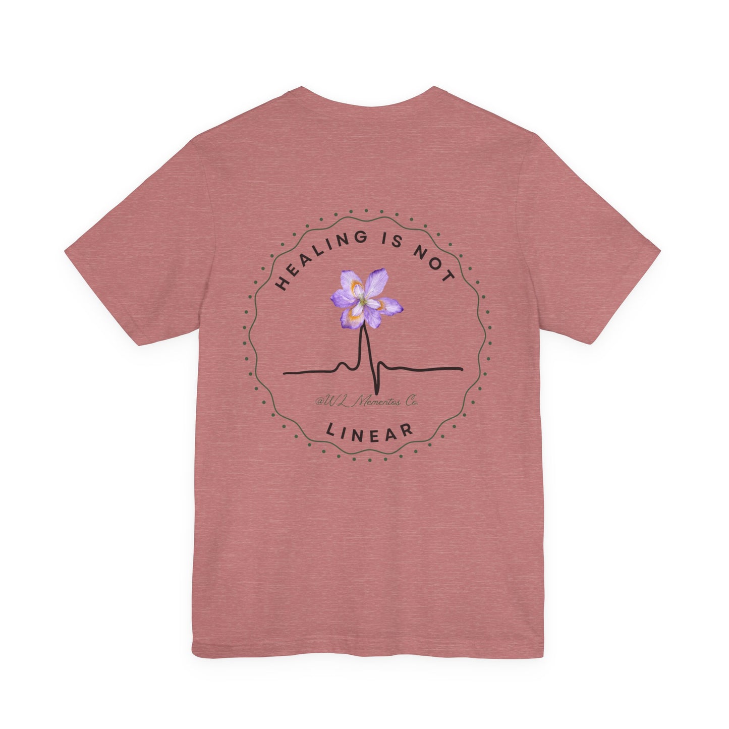 Healing Is Not Linear Floral Tee | Inspirational Unisex Jersey Shirt, Self-Care Gift, Therapy Apparel, Motivational Shirt