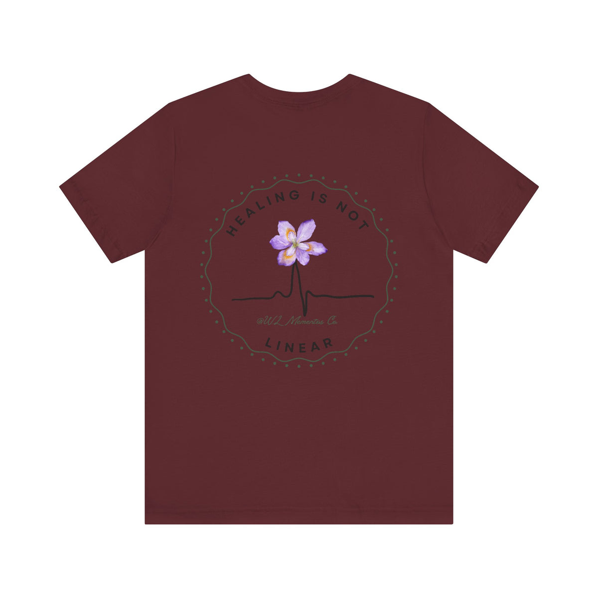 Healing Is Not Linear Floral Tee | Inspirational Unisex Jersey Shirt, Self-Care Gift, Therapy Apparel, Motivational Shirt