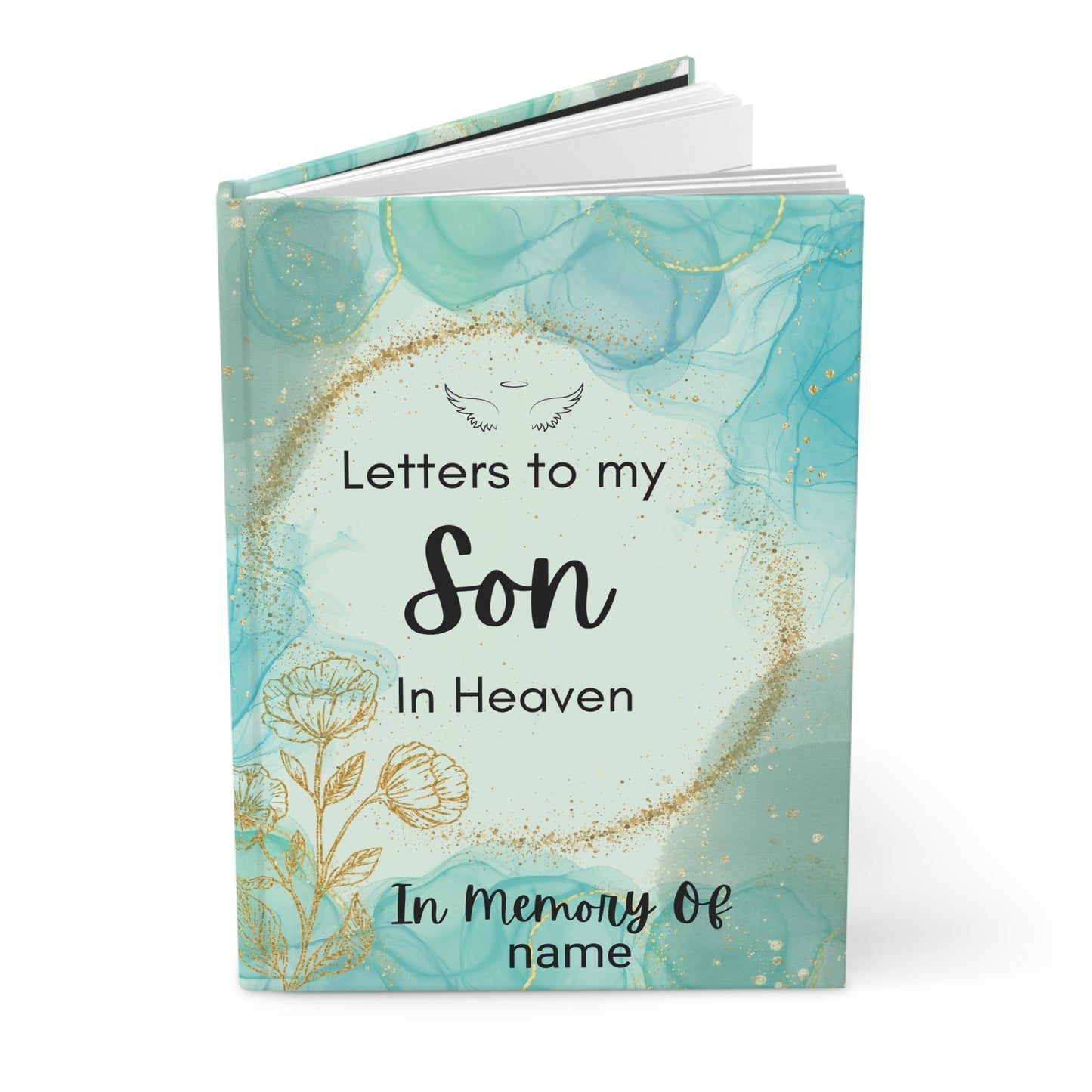 Hardcover Journal Matte - Journal for Son in Heaven, Grief, Child Loss - Gift Notebook Diary Keepsake Memory Book - Remembrance, Sympathy,
