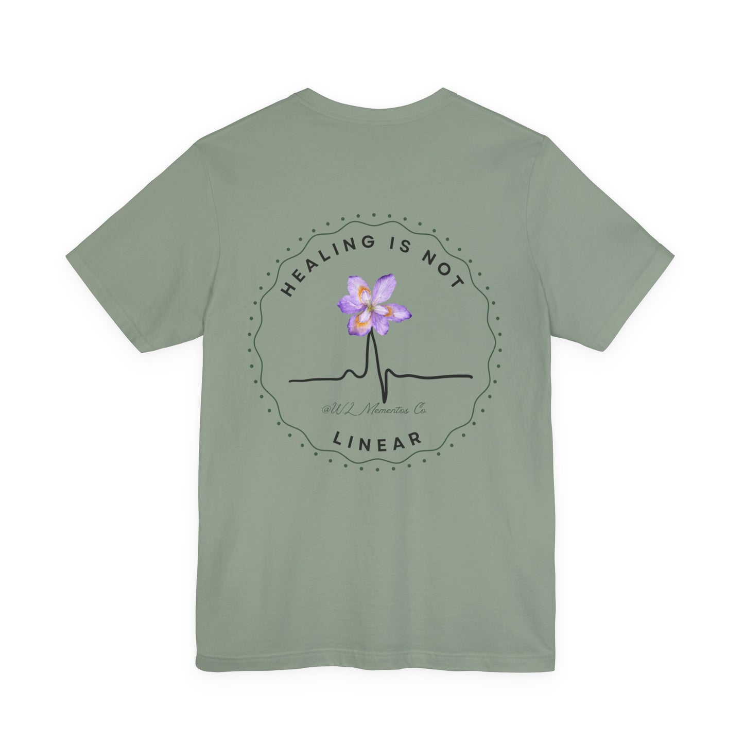 Healing Is Not Linear Floral Tee | Inspirational Unisex Jersey Shirt, Self-Care Gift, Therapy Apparel, Motivational Shirt