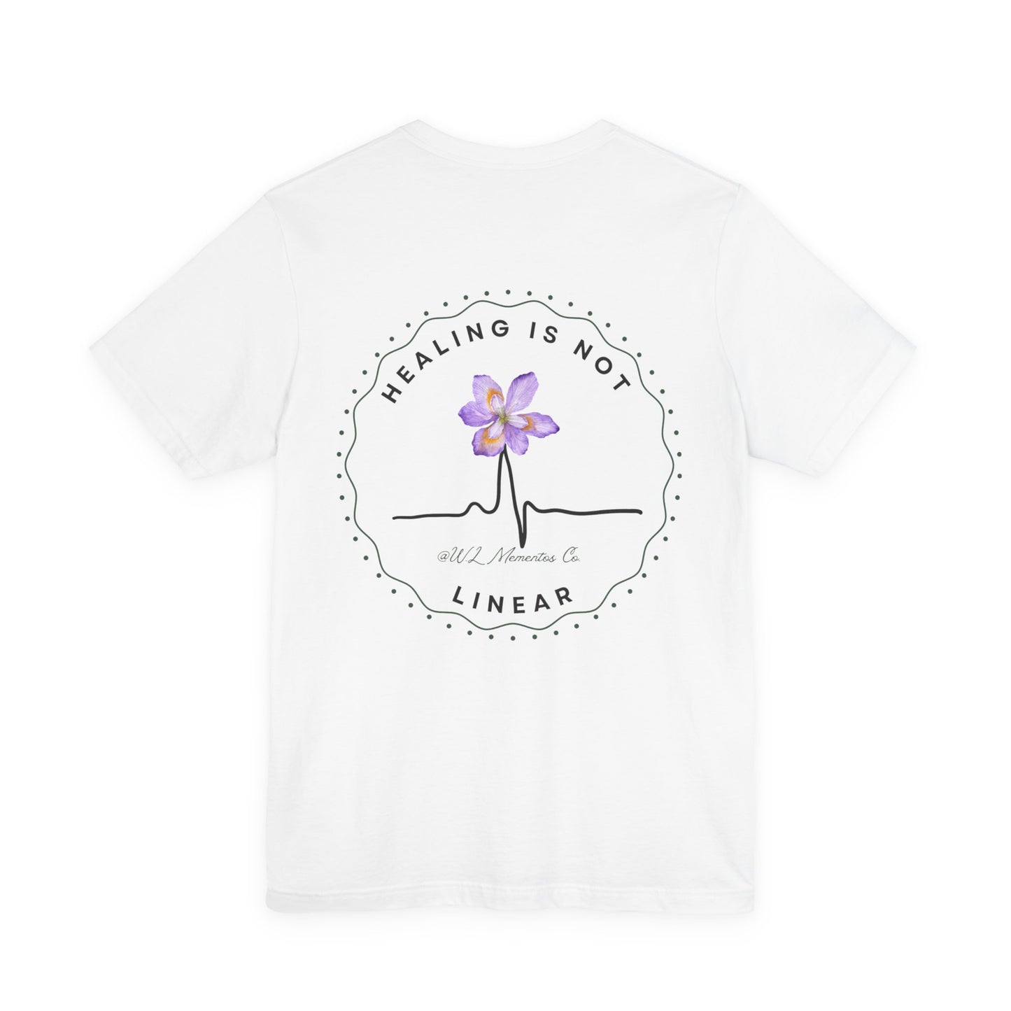 Healing Is Not Linear Floral Tee | Inspirational Unisex Jersey Shirt, Self-Care Gift, Therapy Apparel, Motivational Shirt
