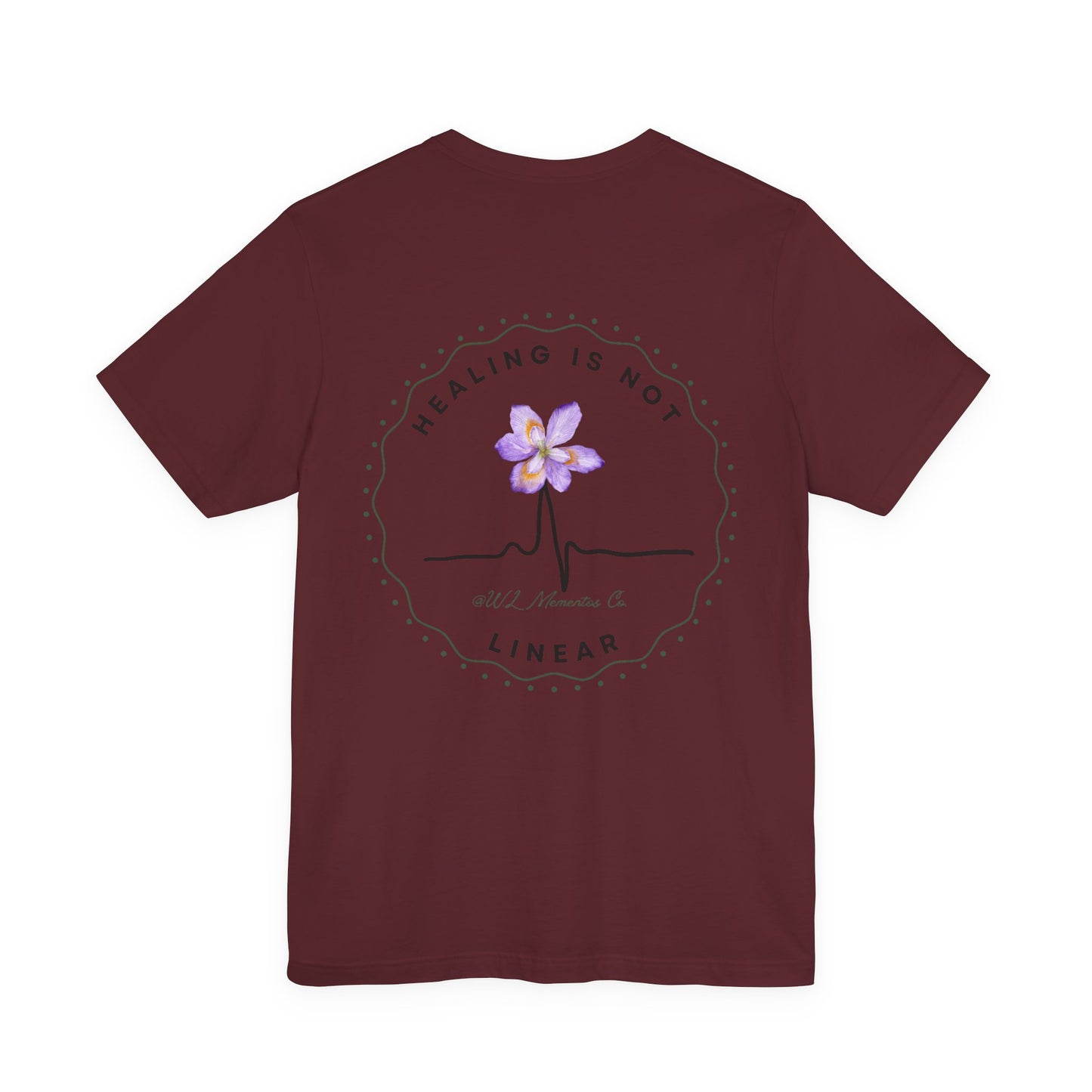 Healing Is Not Linear Floral Tee | Inspirational Unisex Jersey Shirt, Self-Care Gift, Therapy Apparel, Motivational Shirt