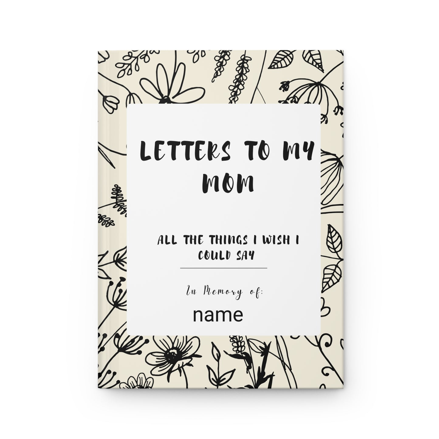 Matte Hardcover Journal, Loss Journal for Mom, Grief Diary, Remembrance Notebook, Sympathy Gift, Bereavement Gift, Memorial Writing Book