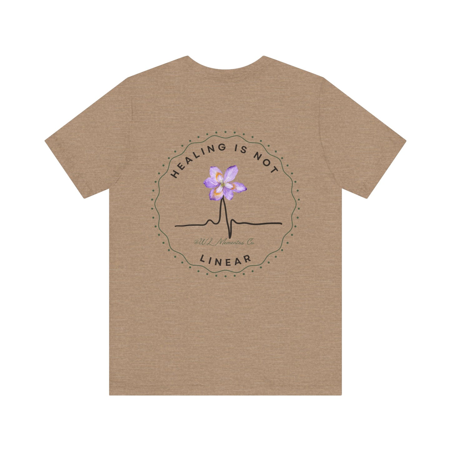 Healing Is Not Linear Floral Tee | Inspirational Unisex Jersey Shirt, Self-Care Gift, Therapy Apparel, Motivational Shirt