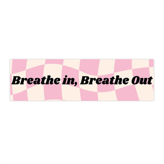Mindful Bumper Stickers - Breathe In Breathe Out Car Decal, Relaxation Vinyl Sticker, Meditation Quote Auto Adhesive Label, Yoga Gift,